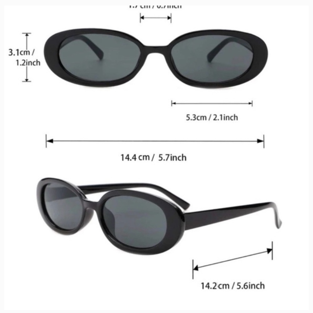 Y2K Black Fashion Cateye Retro Fashion Sunglasses 3 pair - Picture 3 of 6